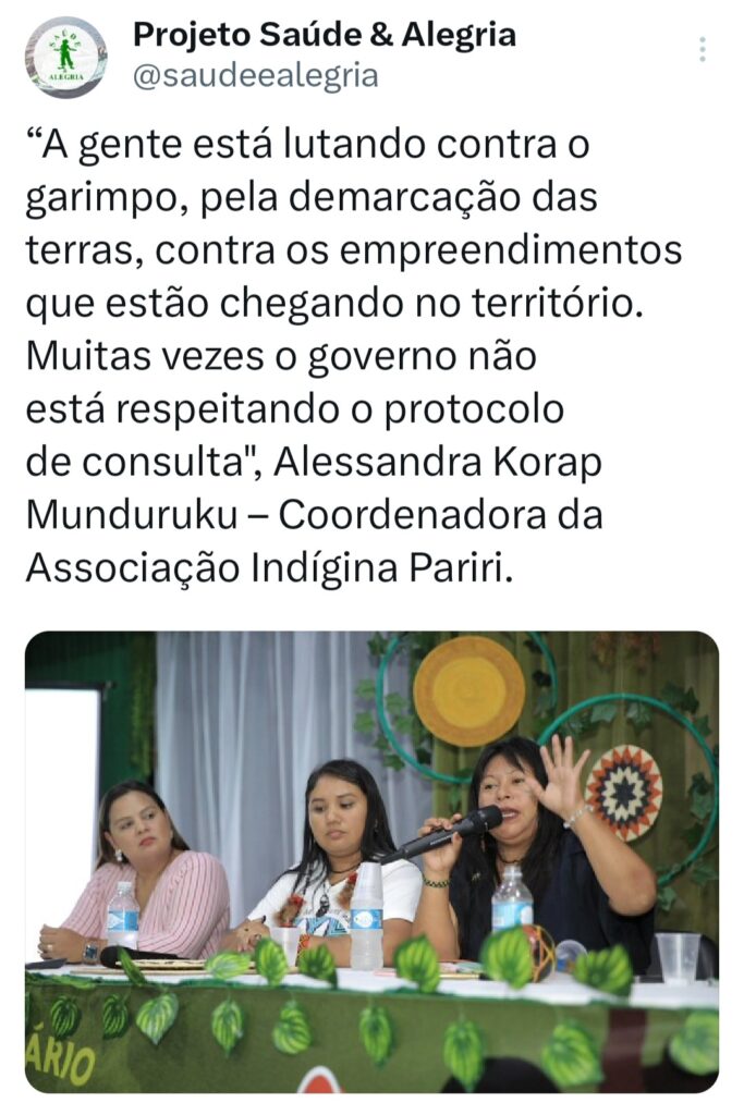 Vozes do Tapajós se articulam para a COP na Amazônia em 2025: “Temos o desafio de furar essa bolha porque somos parte da solução climática” 12 Twittes PSA 16 1