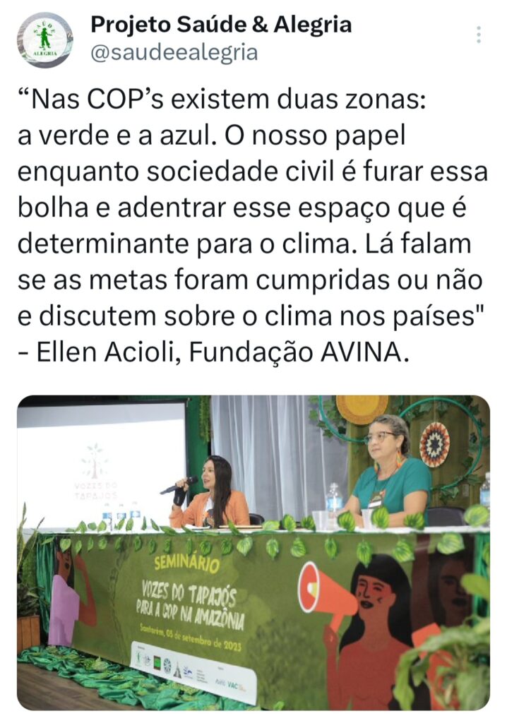 Vozes do Tapajós se articulam para a COP na Amazônia em 2025: “Temos o desafio de furar essa bolha porque somos parte da solução climática” 11 Twittes PSA 17 1