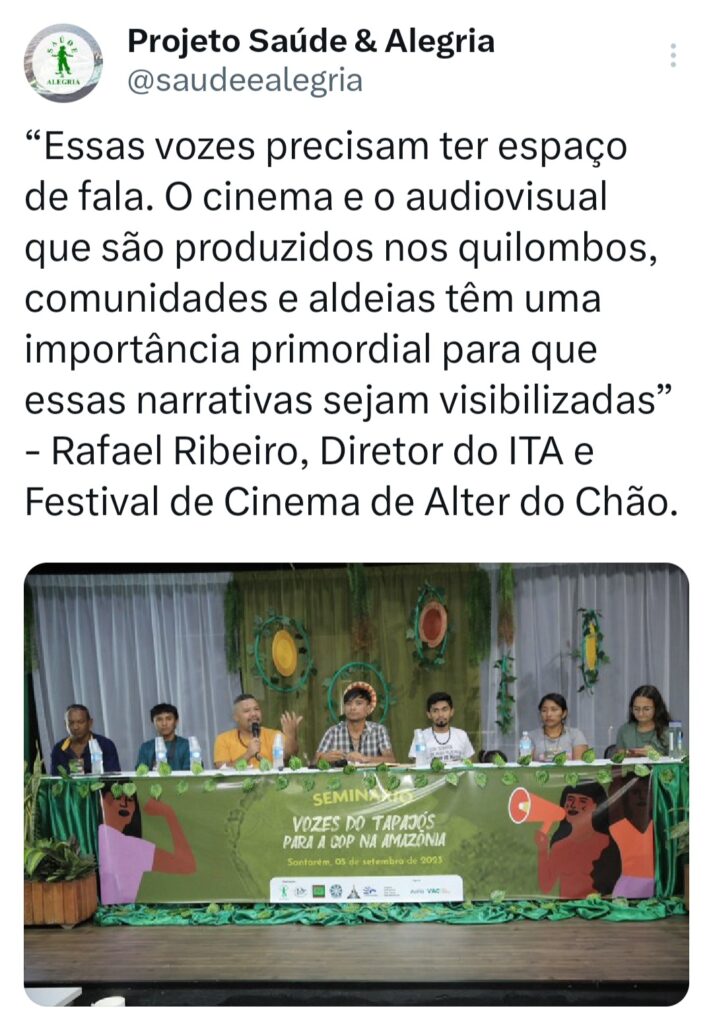 Vozes do Tapajós se articulam para a COP na Amazônia em 2025: “Temos o desafio de furar essa bolha porque somos parte da solução climática” 16 Twittes PSA 19 1
