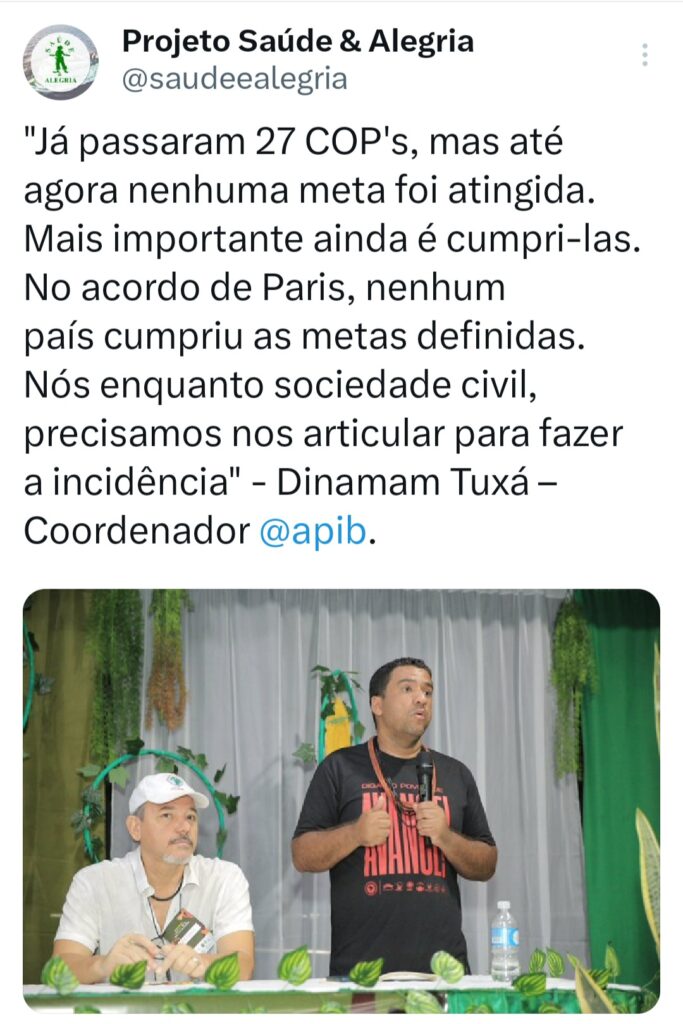 Vozes do Tapajós se articulam para a COP na Amazônia em 2025: “Temos o desafio de furar essa bolha porque somos parte da solução climática” 10 Twittes PSA 3 1