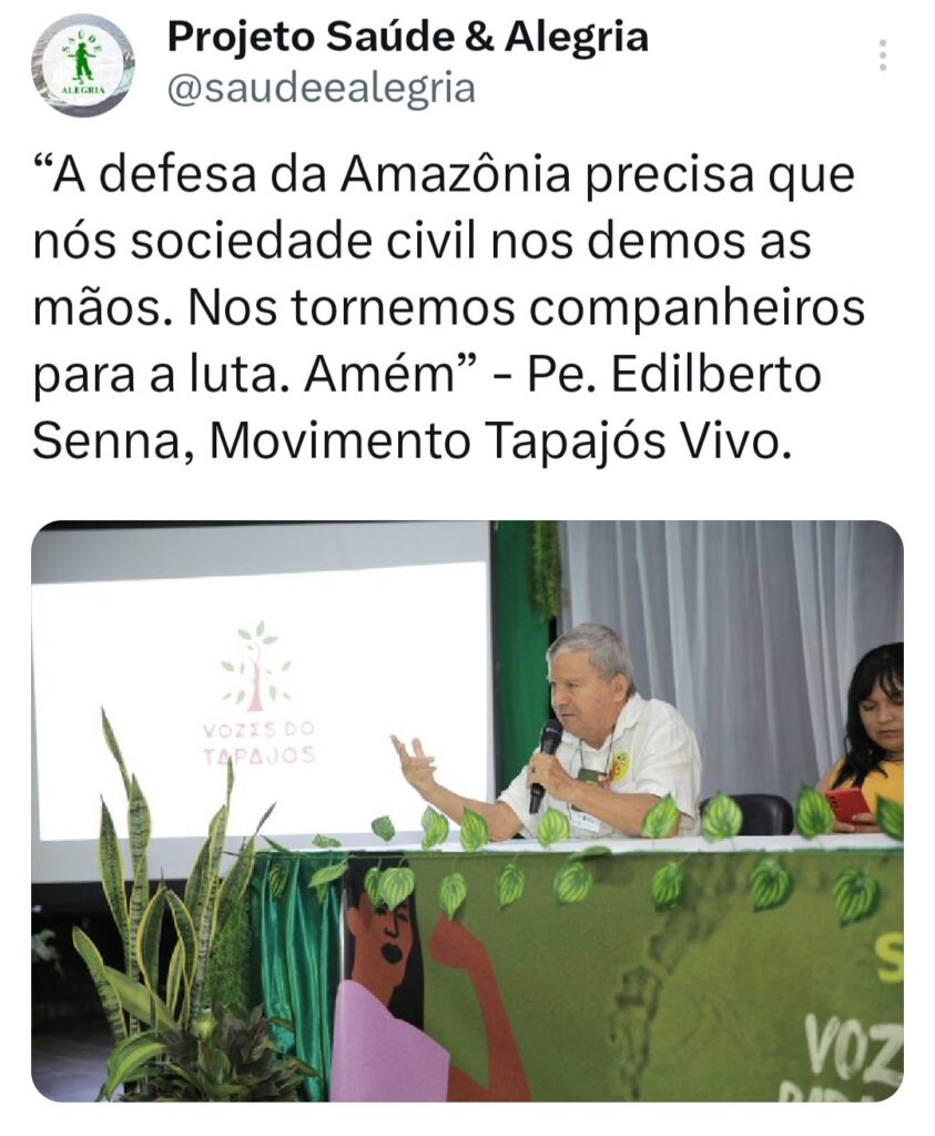 Vozes do Tapajós se articulam para a COP na Amazônia em 2025: “Temos o desafio de furar essa bolha porque somos parte da solução climática” 27 Twittes PSA 6 1