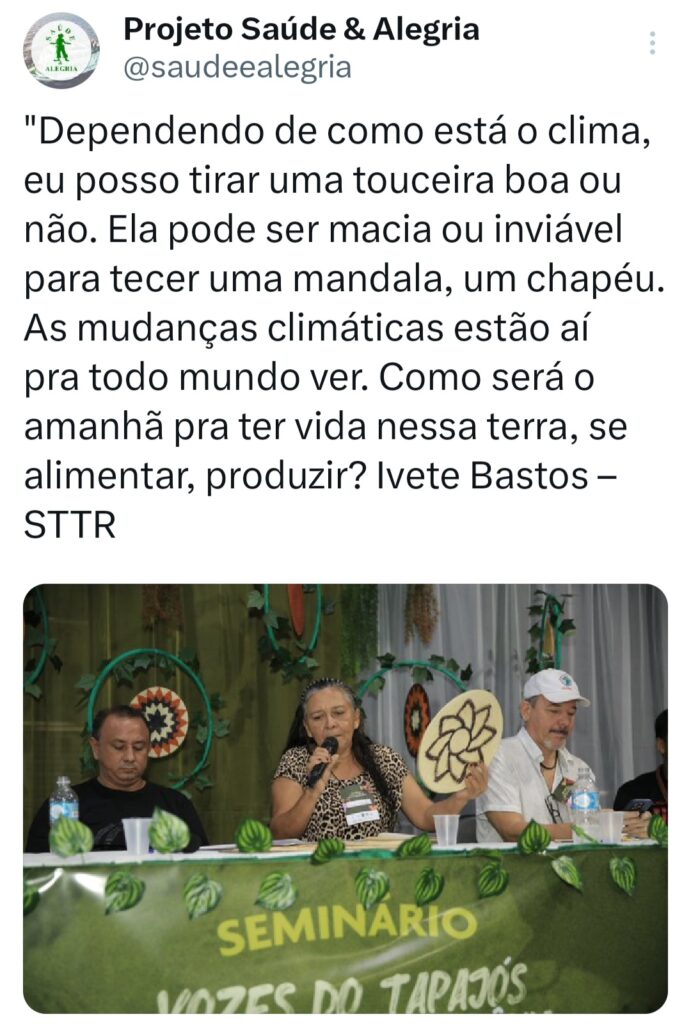 Vozes do Tapajós se articulam para a COP na Amazônia em 2025: “Temos o desafio de furar essa bolha porque somos parte da solução climática” 25 Twittes PSA 8 1