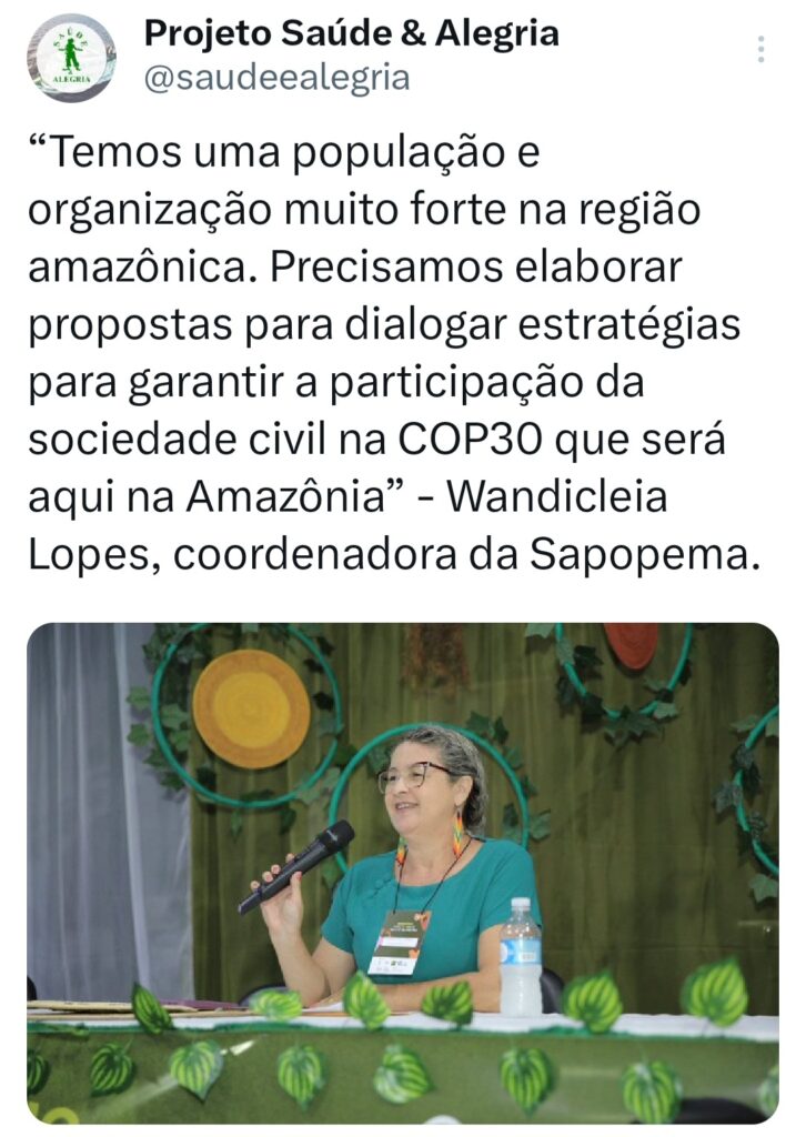 Vozes do Tapajós se articulam para a COP na Amazônia em 2025: “Temos o desafio de furar essa bolha porque somos parte da solução climática” 24 Twittes PSA 9 1